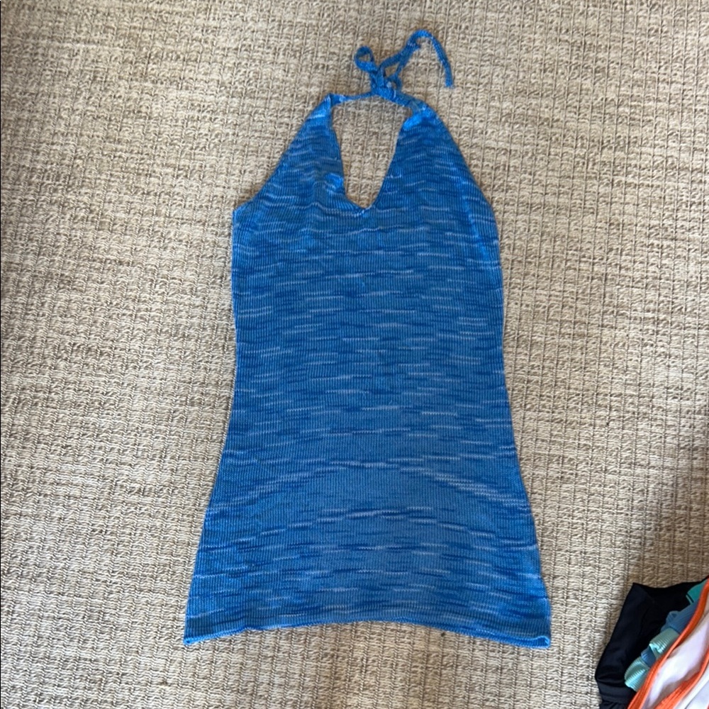 Blue Halter Neck Women's Top. Size large.